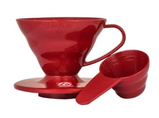 Hario - Plastikowy dripper V60-01 czerwony