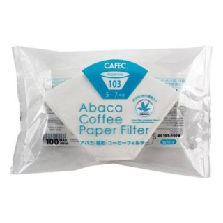 Cafec - Filtry Abaca białe cup 5-7 Trapezoid - 100 szt.