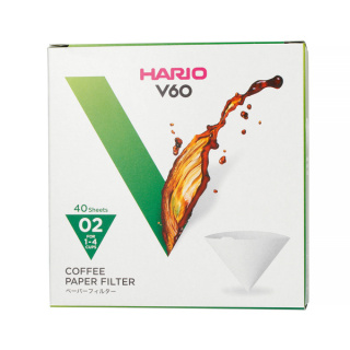 Hario filtry białe, V60-02, 40szt. papierowe do dripa