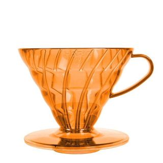 Dripper Hario V60-02 - plastic + filtry 40 szt. - Koi Orange, pomarańczowy