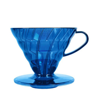 Dripper Hario V60-02 - plastic + filtry 40 szt. - Ocean blue, niebieski
