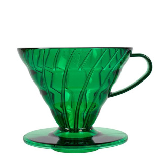 Dripper Hario V60-02 - plastic + filtry 40 szt. - bamboo green, zielony