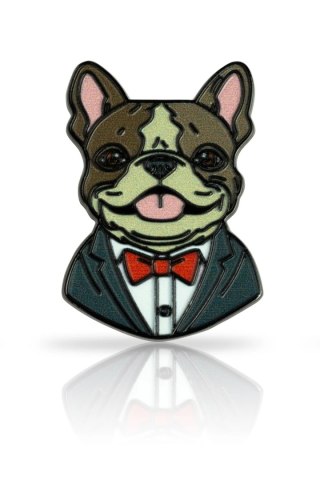 Pin elegancki buldog